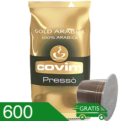 600 Capsule Caffè Covim Miscela Gold Arabica Compatibili Nespresso