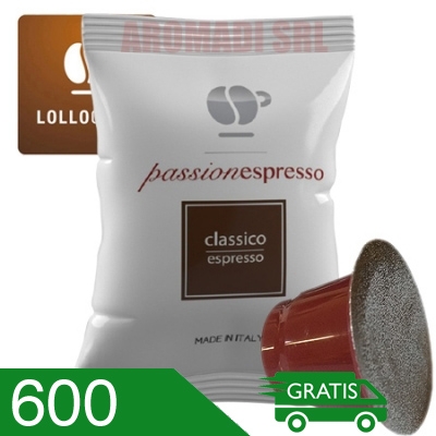 600 Capsule Caffè Lollo Miscela Classica Compatibili Nespresso