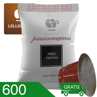 600 Capsule Caffè Lollo Miscela Nera Compatibili Nespresso