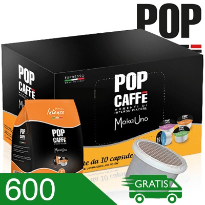 600 Capsule Caffè Pop Miscela Intenso Compatibili Unosystem