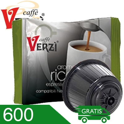 600 Capsule Caffè Verzì Miscela Ricco Compatibili Dolce Gusto
