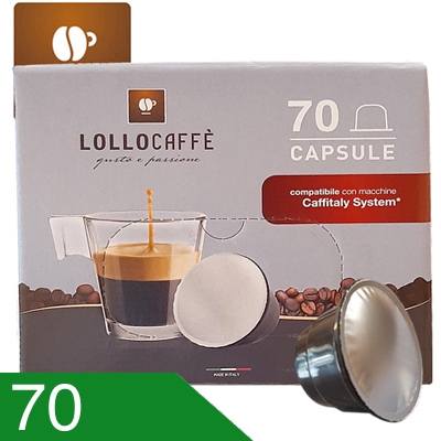 70 Capsule Caffè Lollo Miscela Nera Compatibili Caffitaly