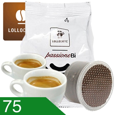 75 Capsule Caffè Lollo Miscela Nera Compatibili Bidose