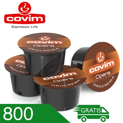 800 Capsule Caffè Covim Miscela Orocrema Compatibili Lavazza Blue In Black