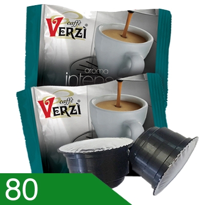 80 Capsule Caffè Verzì Miscela Intenso Compatibili Caffitaly