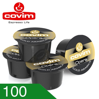 100 Capsule Caffè Covim Miscela Gold Arabica Compatibili Lavazza Blue In Black
