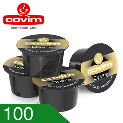 100 Capsule Caffè Covim Miscela Honduras Bio Compatibili Lavazza Blue In Black