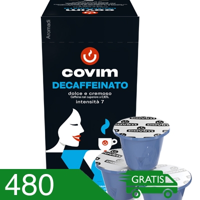 480 Capsule Caffè Covim Miscela Decaffeonato Compatibili Nespresso