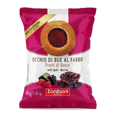 26 pz. Occhi di bue al farro e crema ai frutti di bosco