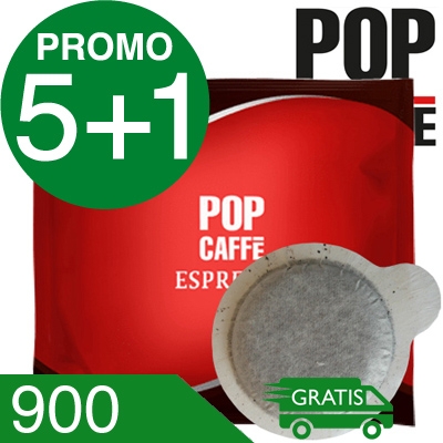 Promo 5+1 900 Cialde Caffè Pop Miscela Cremoso Compatibili Ese 44 MM